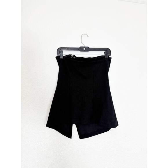 Anthropologie Maeve Asymmetrical Zipper Tube Top Black Size Small Quiet Luxury - Picture 10 of 11